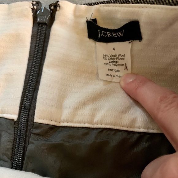 NWOT J Crew Lined Wool Skirt w/Metallic Thread - Picture 5 of 8